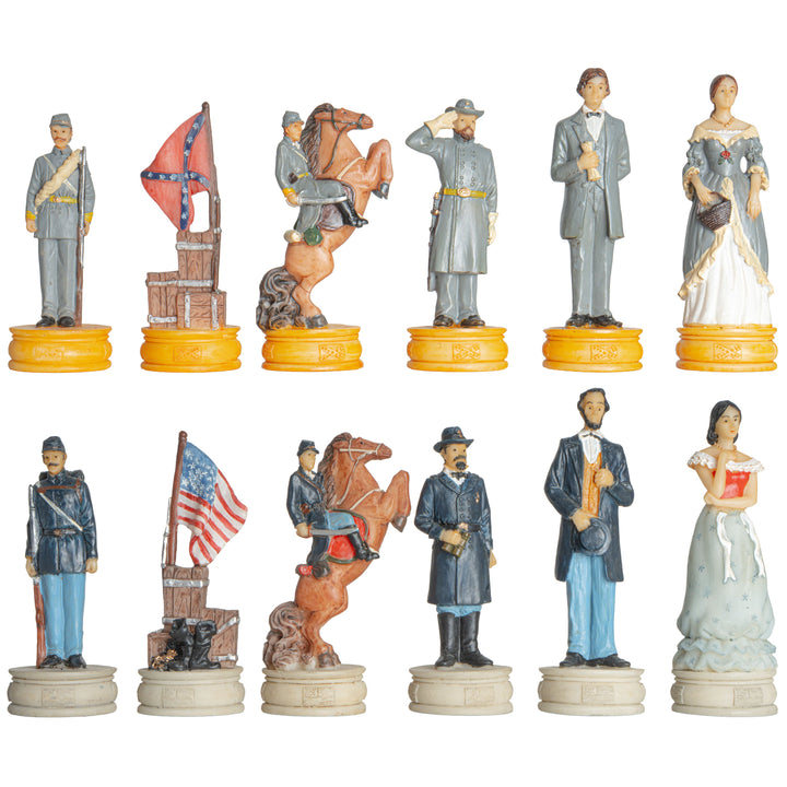 Juego de Piezas de Ajedrez Temático de la Guerra Civil Americana