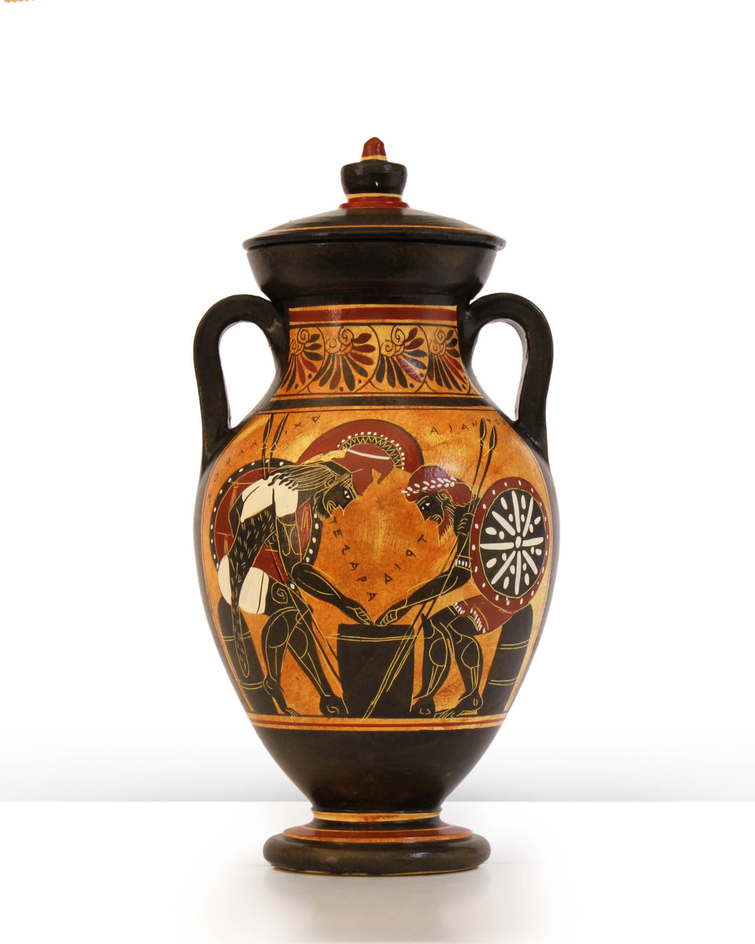 Ánfora Griega de Figuras Negras con Áyax y Aquiles Pottery - The Ancient Home