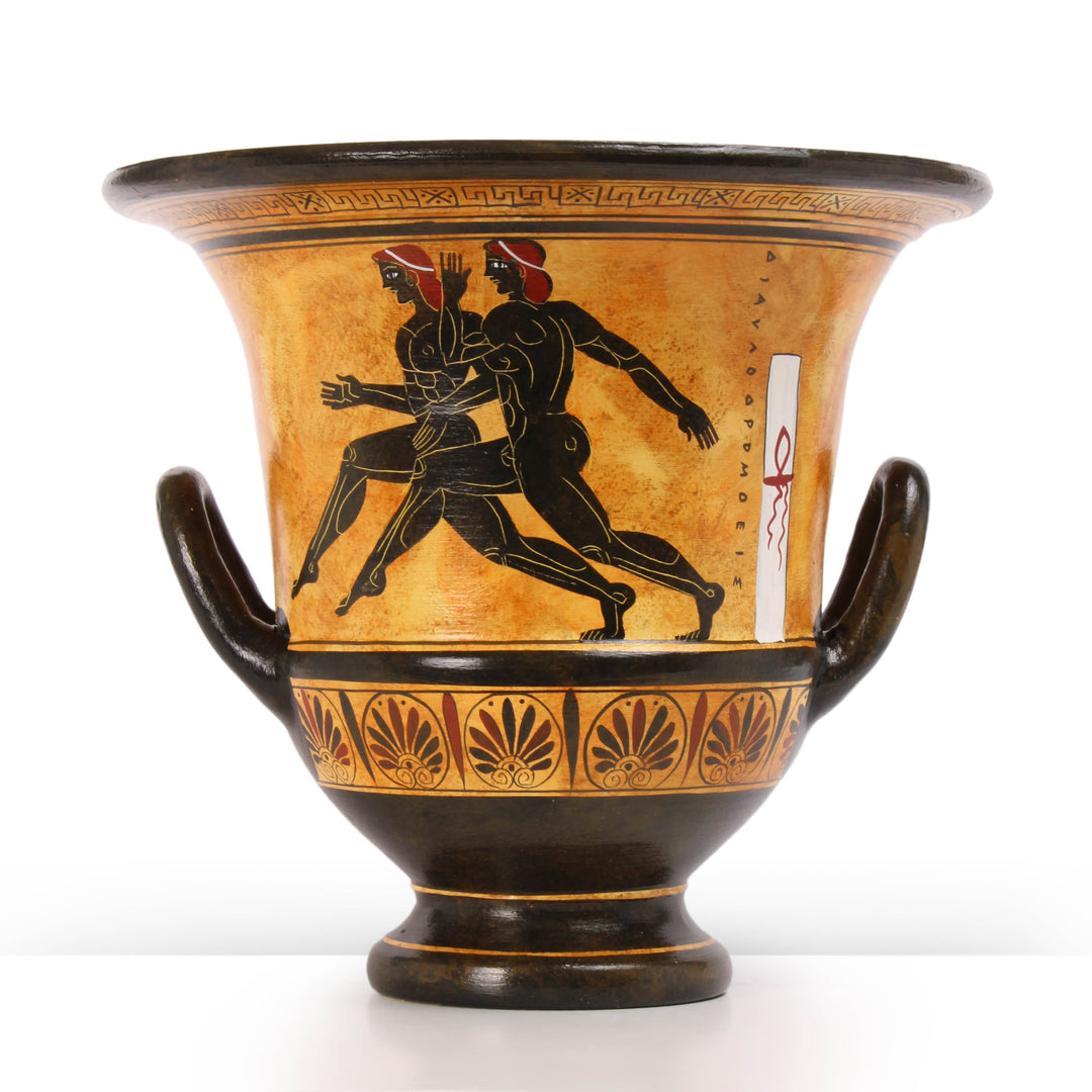Krater Griego de Figuras Negras con Aquiles y Aias jugando Pottery - The Ancient Home