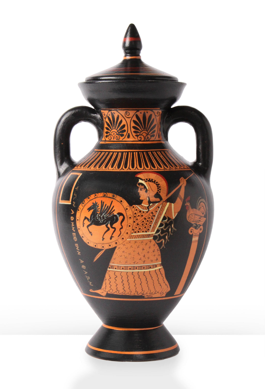 Ánfora Panatenaica Griega de Figuras Rojas con Atenea Pottery - The Ancient Home