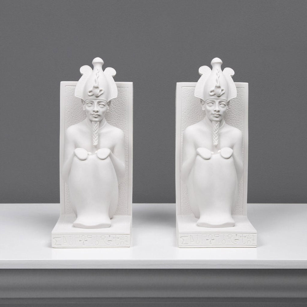 Sujetalibros egipcio - Pareja de estatuas de Osiris