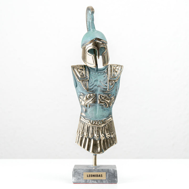 Estatua de armadura griega — hoplita espartano Leónidas (Escultura de latón)