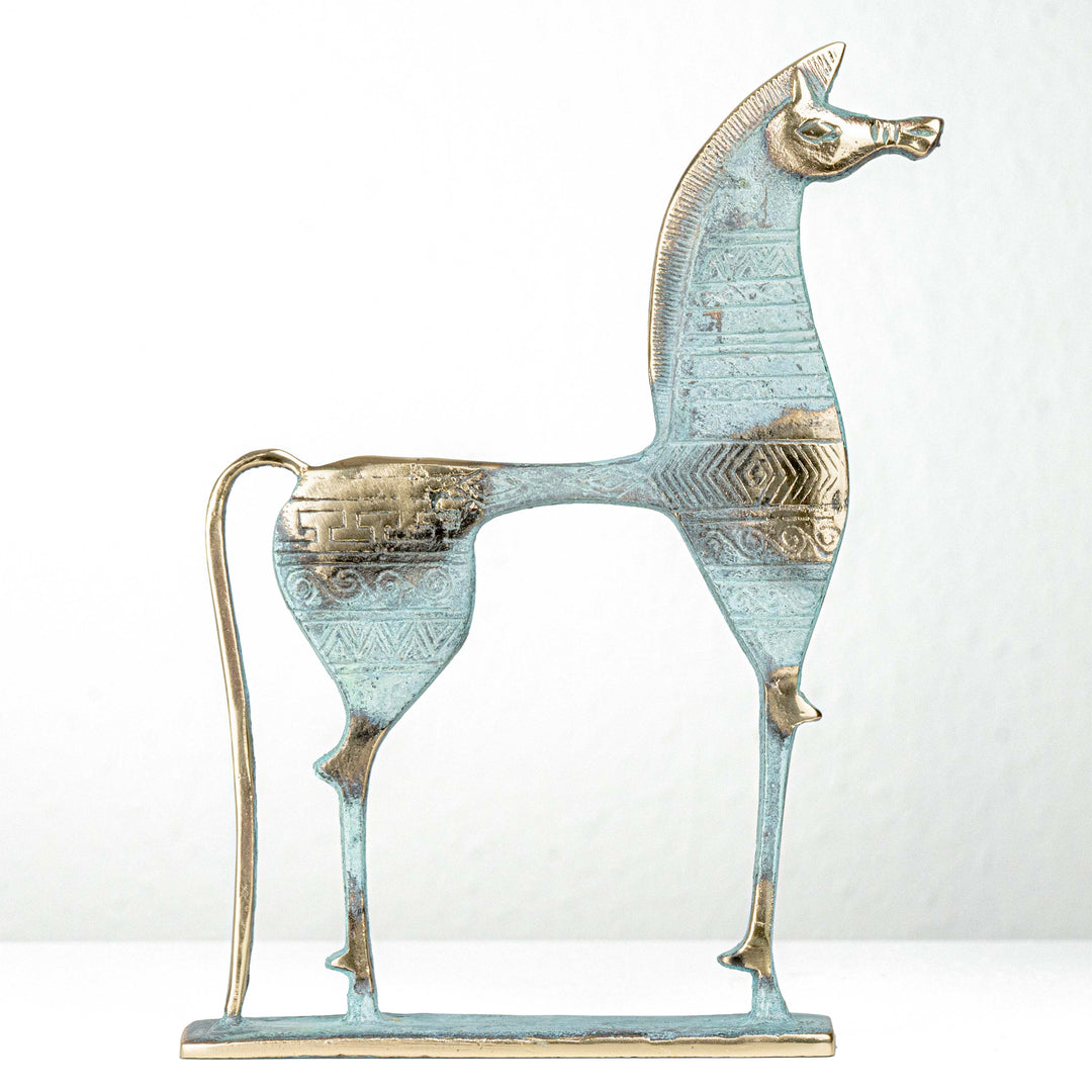 Estatua de caballo geométrico griego — inspiración museo (Escultura de latón)