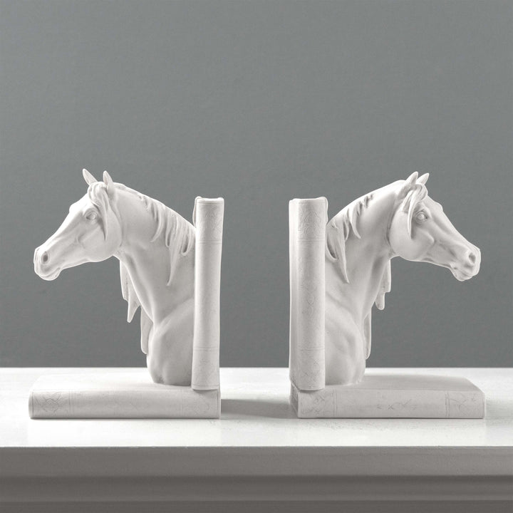 Sujetalibros con cabeza de caballo – Pareja de bustos ecuestres