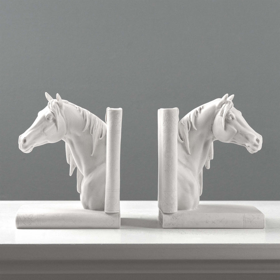 Sujetalibros con cabeza de caballo – Pareja de bustos ecuestres