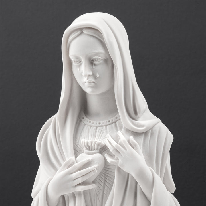 Escultura de busto del Inmaculado Corazón de María (relieve de la Madonna delle Lacrime)