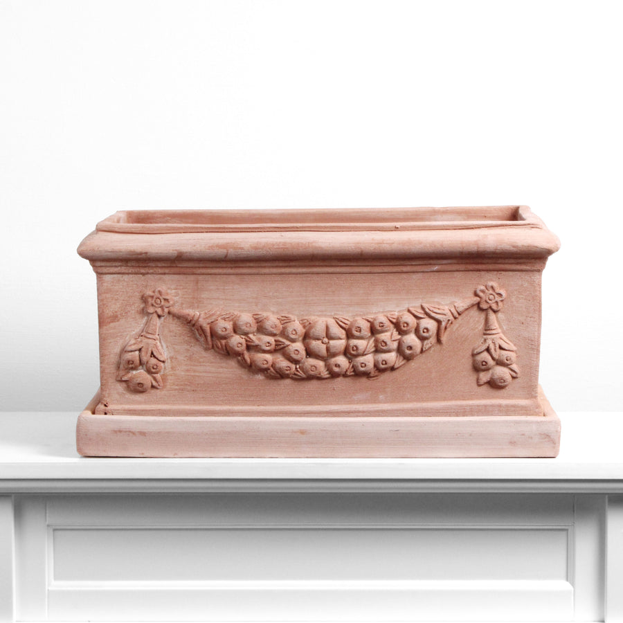 Macetero rectangular grande de terracota