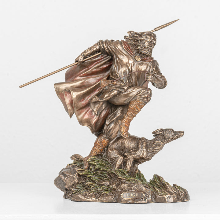 Estatua de Lugh — Dios celta de la habilidad y la maestría (Escultura de bronce fundido en frío)