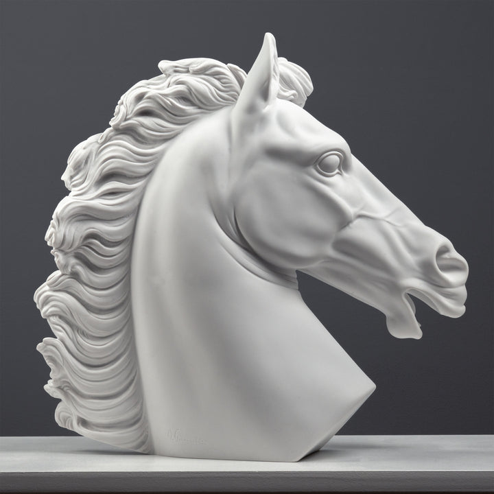 Escultura de Cabeza de Caballo Noble (Grande)