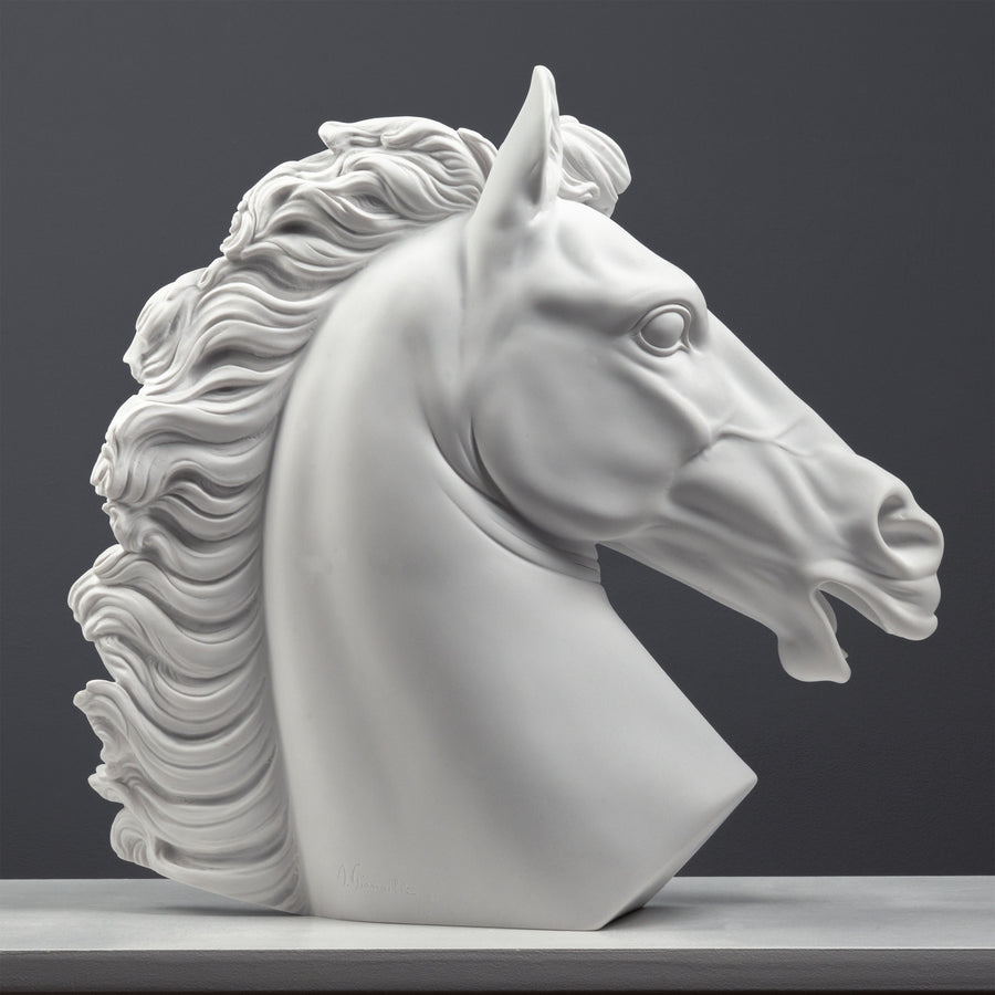 Escultura de Cabeza de Caballo Noble (Grande)