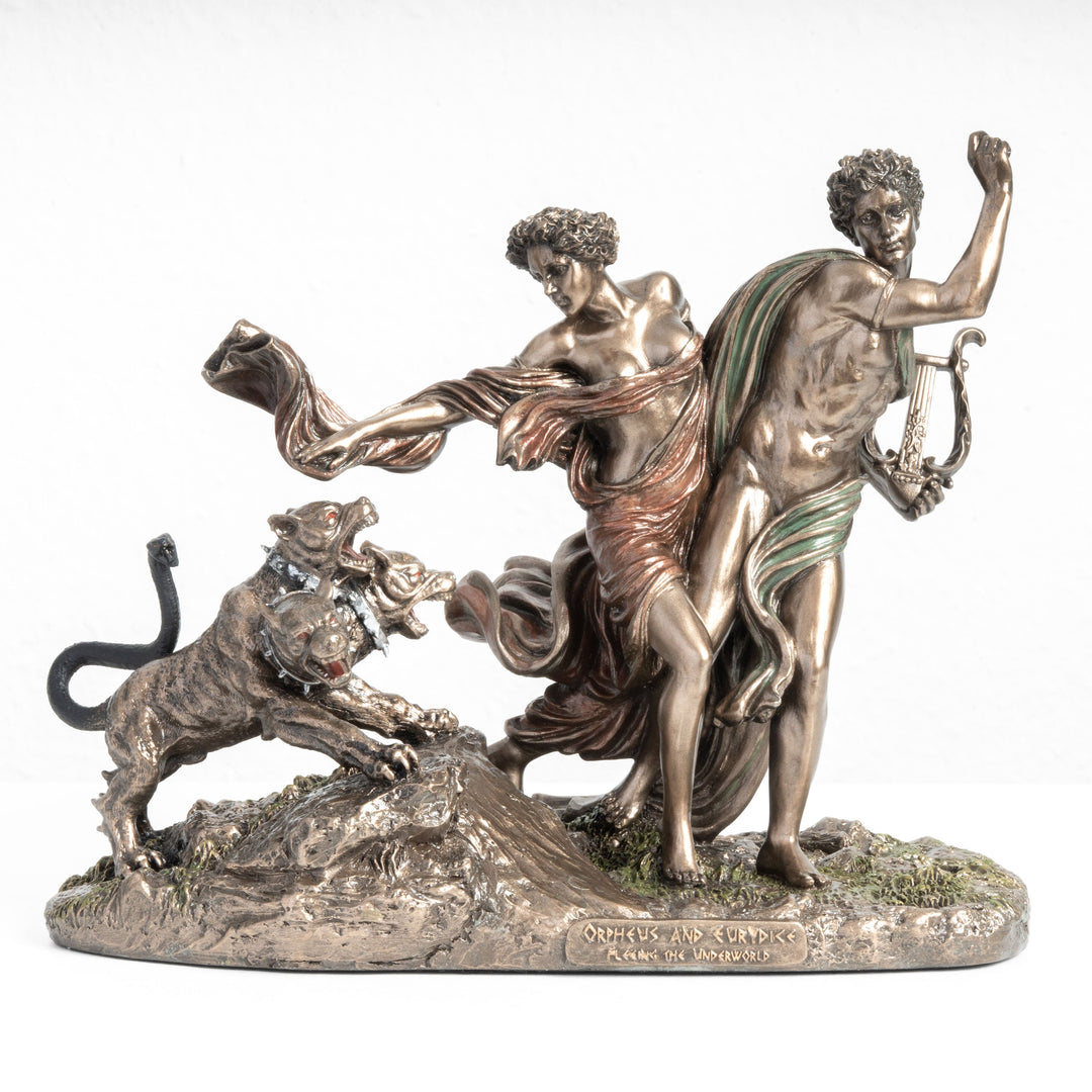 Estatua de Orfeo y Eurídice – Huyendo del Inframundo (Escultura en Bronce Fundido en Frío)