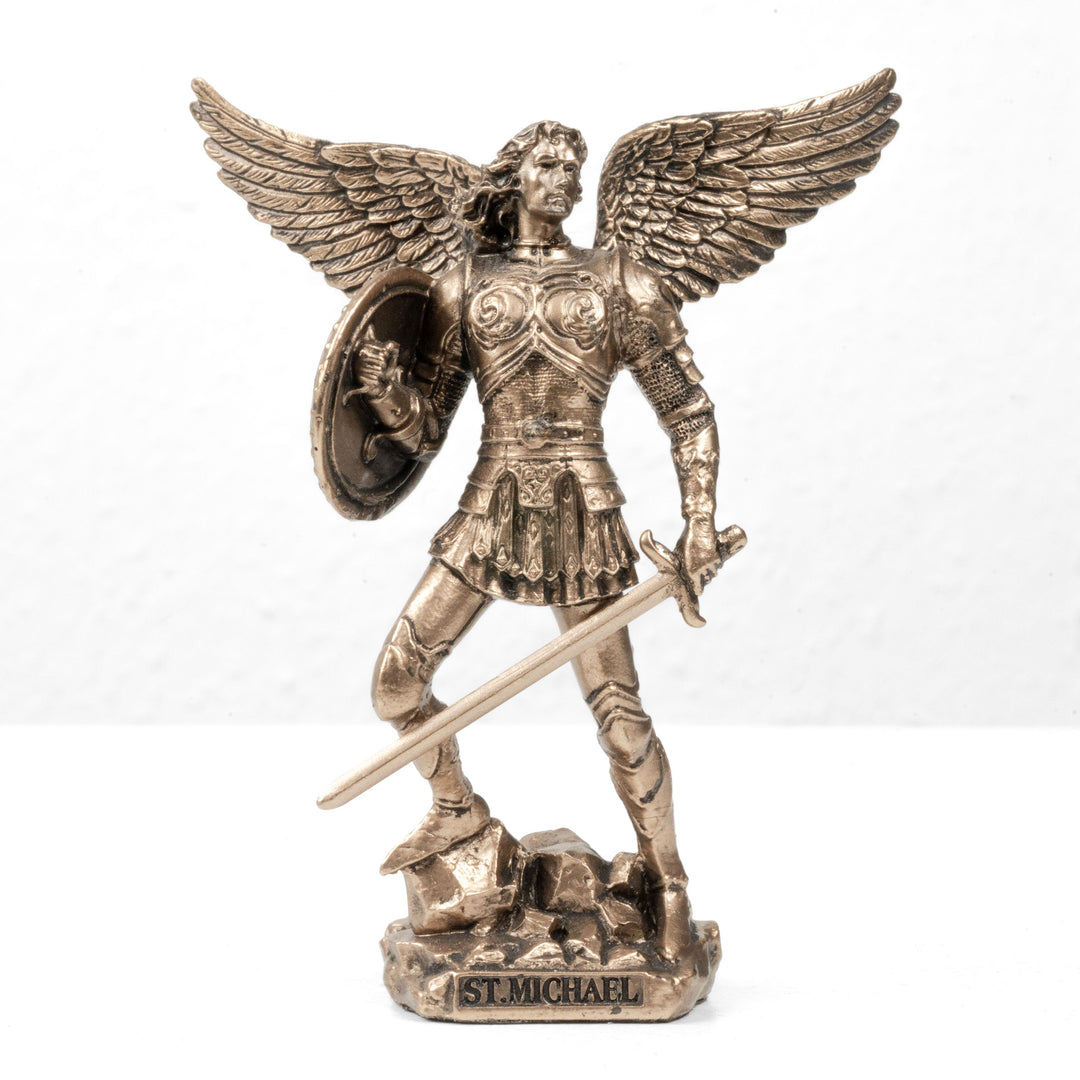 Figura de San Miguel Arcángel – Defensor del Cielo (pequeña estatua de bronce fundido en frío)