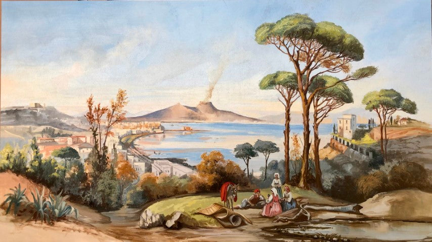 Lago con Vulcano | Pintura al fresco