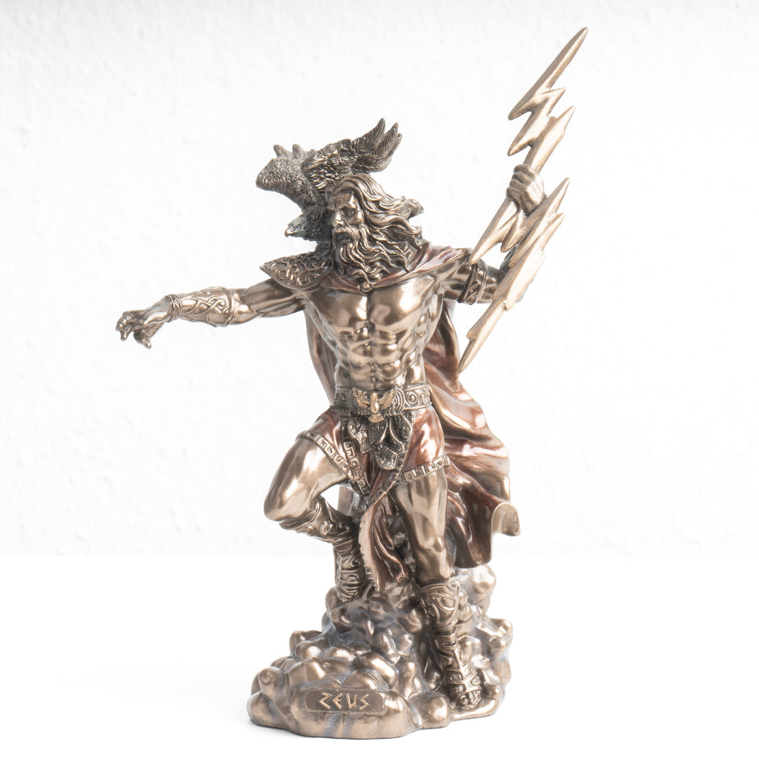 Estatua del Dios Griego Zeus – Rey del Olimpo (Escultura en Bronce Fundido en Frío)