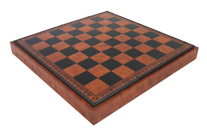 Tablero de Ajedrez de Cuero Artificial con Damas y Backgammon – Grande