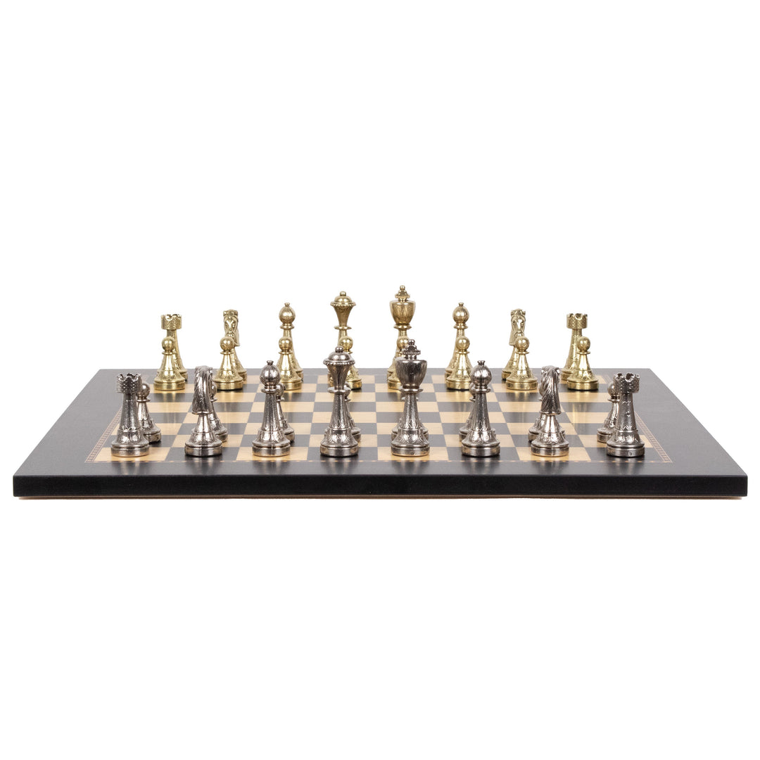 Juego de Ajedrez Staunton en Metal de Italfama con Tablero de Madera Premium Queen’s Gambit