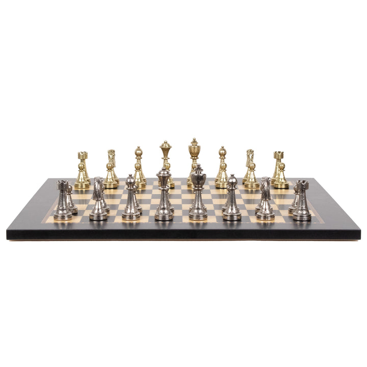 Juego de Ajedrez Staunton en Metal de Italfama con Tablero de Madera Premium Queen’s Gambit