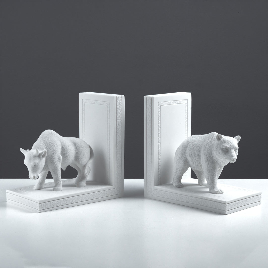 Sujetalibros Toro y Oso — Símbolos de Fuerza y Equilibrio