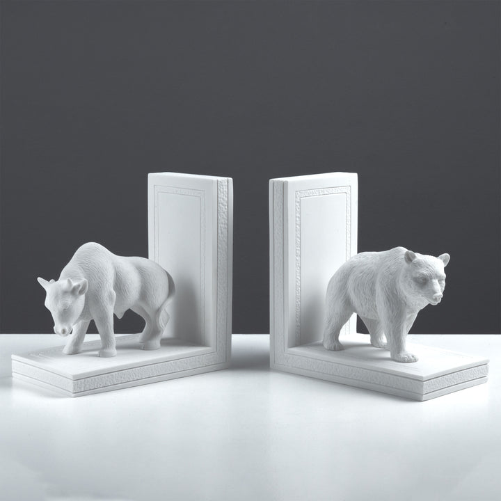 Sujetalibros Toro y Oso — Símbolos de Fuerza y Equilibrio