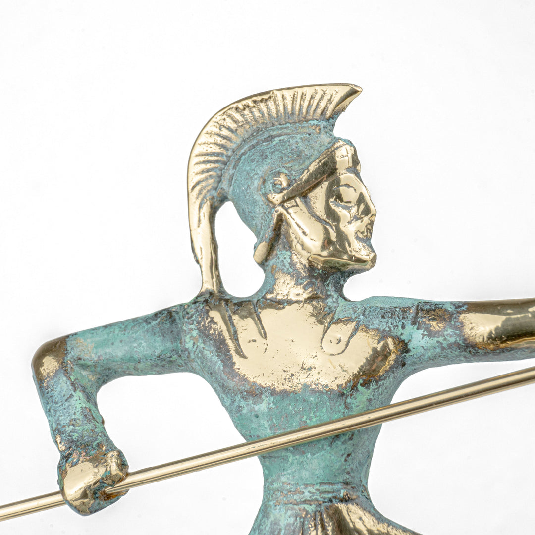 Estatua de Arquero griego — Guerrero con arco (Escultura de latón)