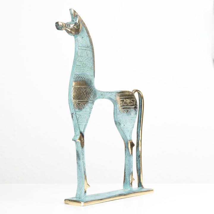 Estatua de caballo geométrico griego — inspiración museo (Escultura de latón)
