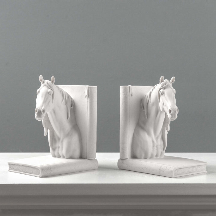 Sujetalibros con cabeza de caballo – Pareja de bustos ecuestres