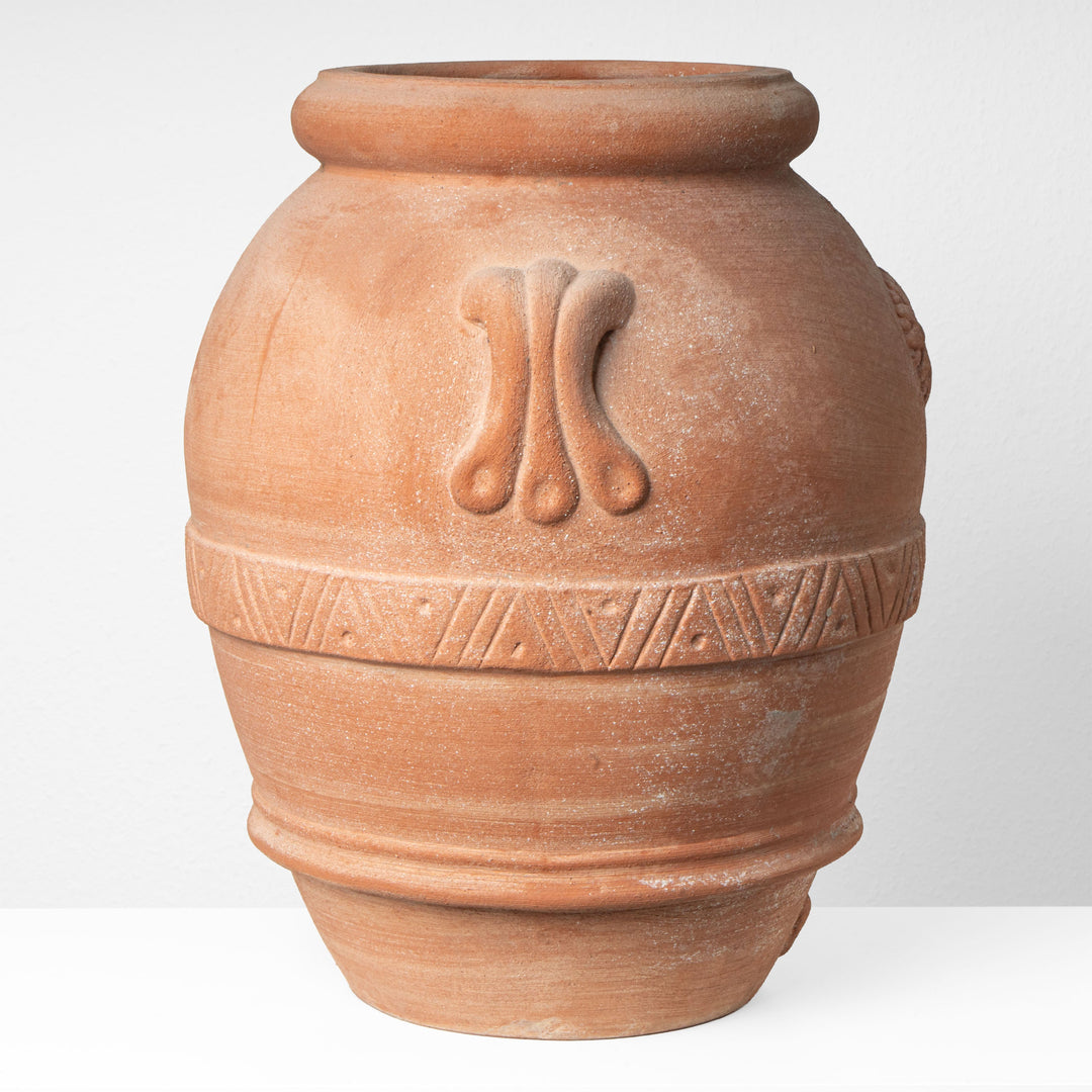 Jarra toscana clásica de terracota con asas