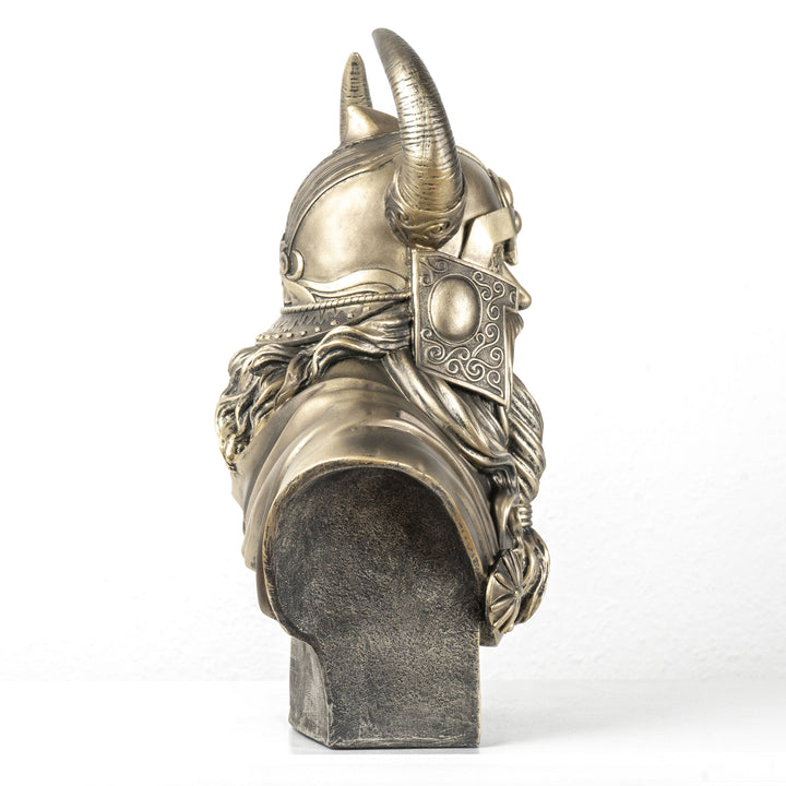 Busto de Odín — Padre de los dioses nórdicos (Estatua con acabado de bronce)