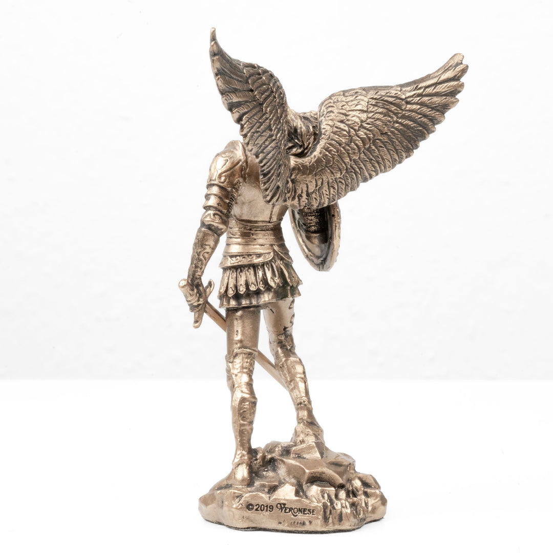 Figura de San Miguel Arcángel – Defensor del Cielo (pequeña estatua de bronce fundido en frío)