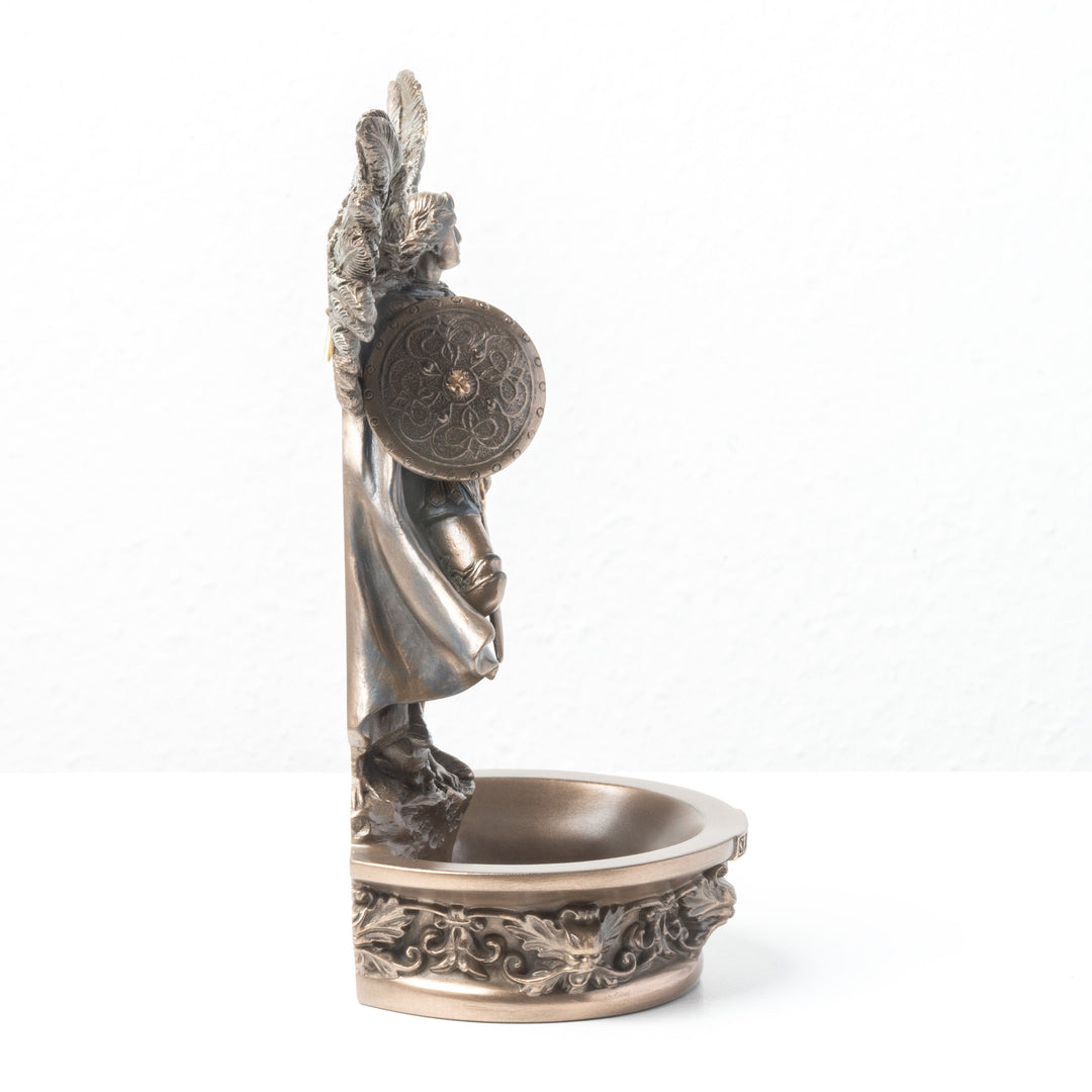 Escultura de San Miguel Arcángel con Pila de Agua Bendita – Defensor del Cielo (Estatua de bronce frío)