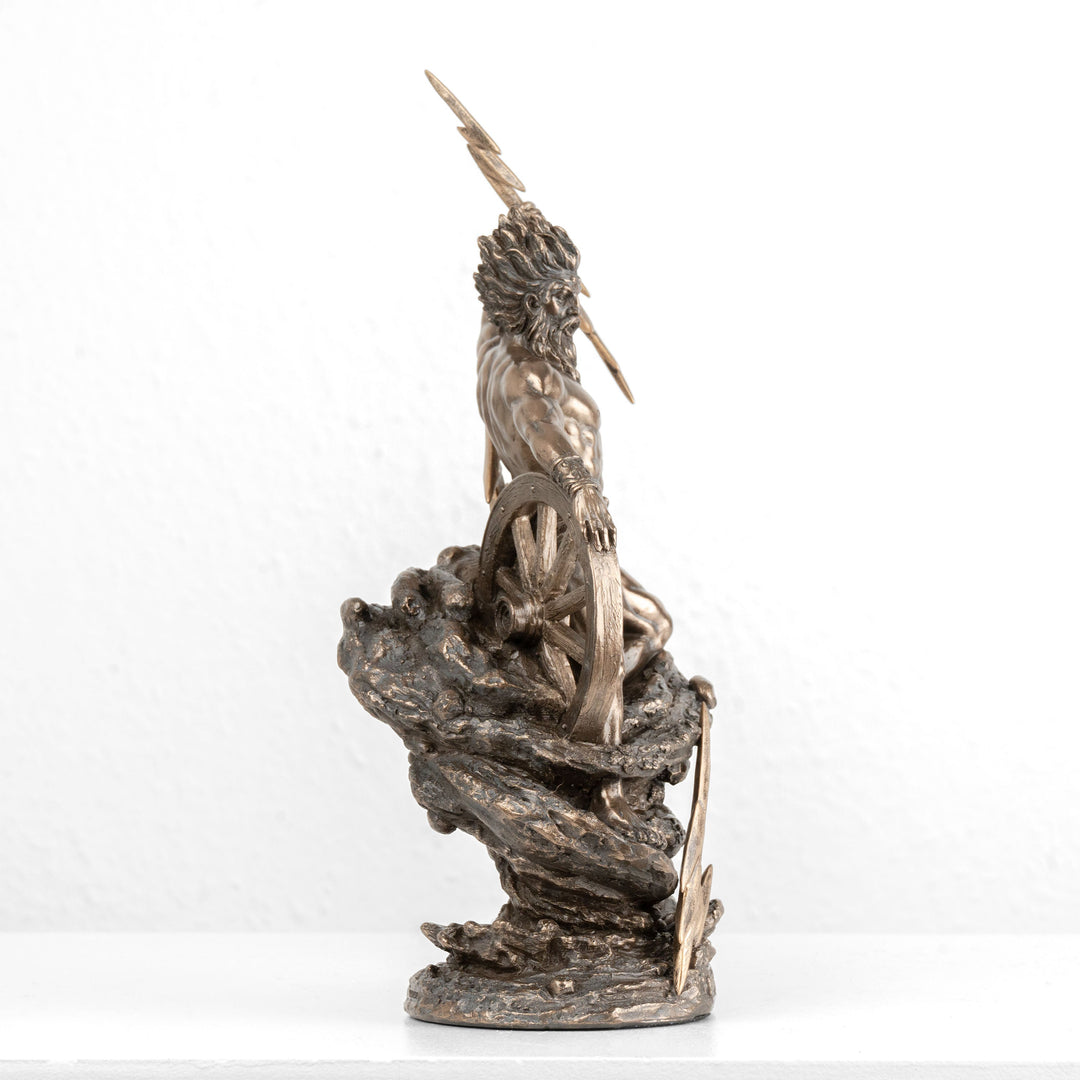 Estatua de Taranis — Dios celta del trueno (Escultura de bronce fundido en frío)