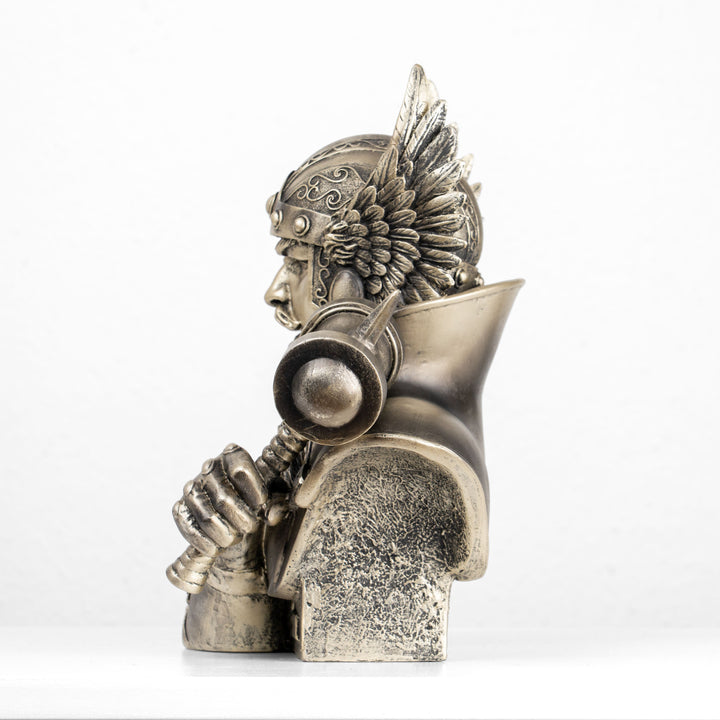 Busto de Thor — Dios nórdico del trueno con Mjölnir (Estatua de bronce fundido en frío)