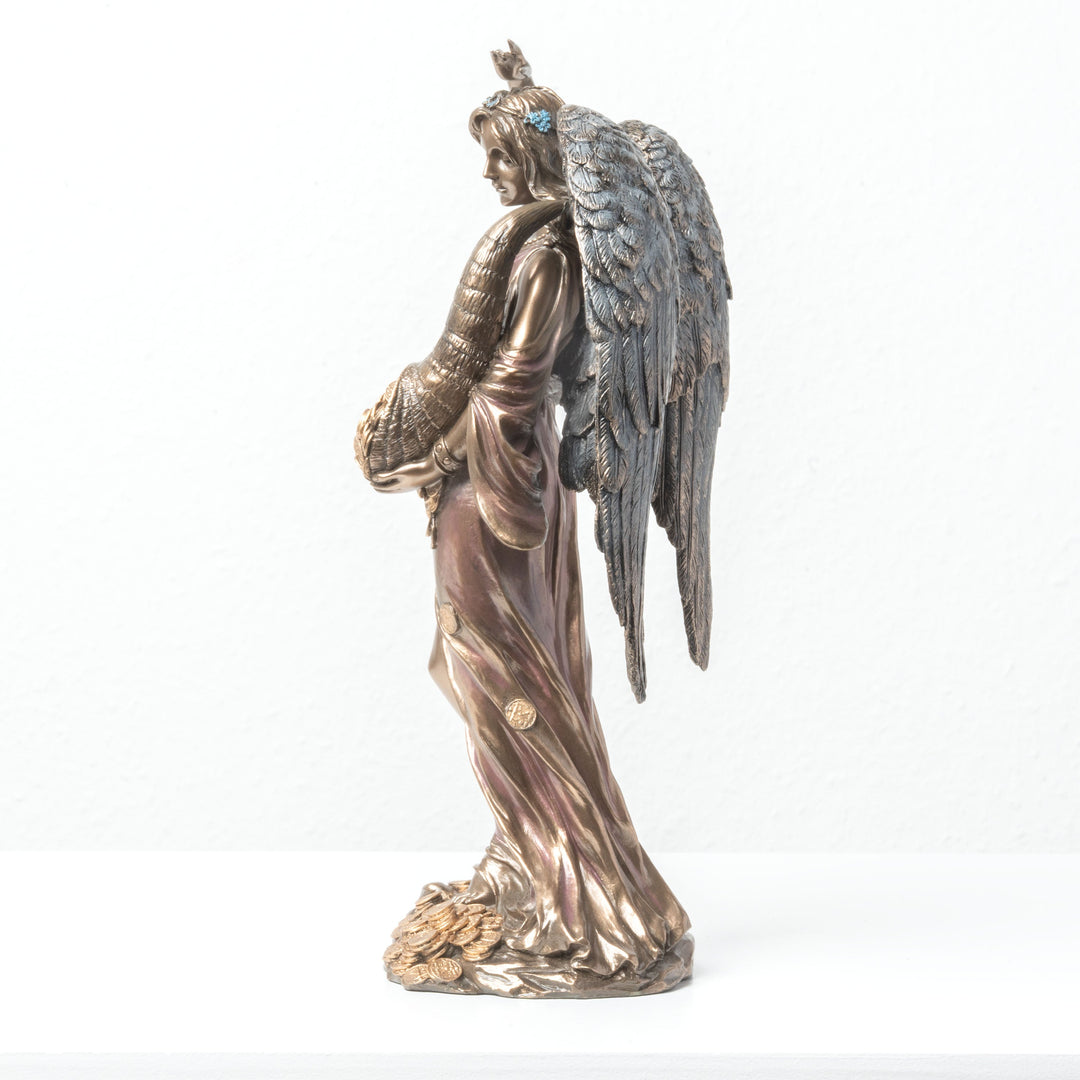 Estatua de Fortuna Alada con Cuerno de la Abundancia (Escultura de bronce frío)