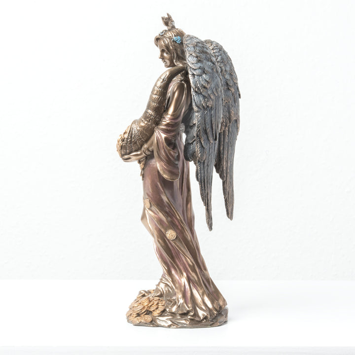 Estatua de Fortuna Alada con Cuerno de la Abundancia (Escultura de bronce frío)