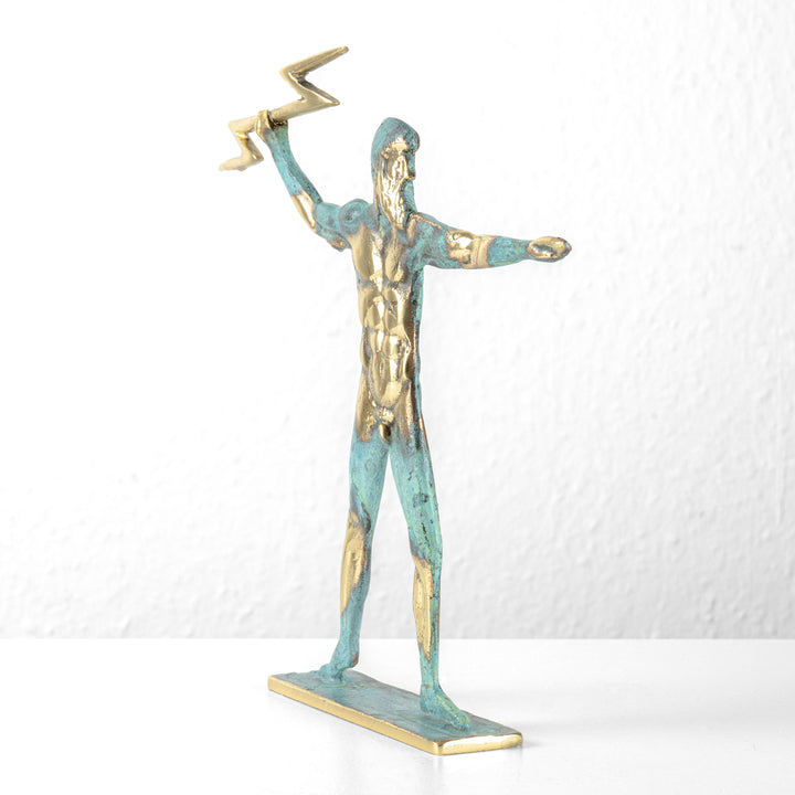 Estatua de Zeus — Dios griego del cielo con rayo (Escultura de latón)