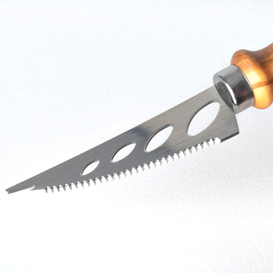 Juego de cuchillos para queso de madera de olivo y metal hecho a mano (5 piezas)