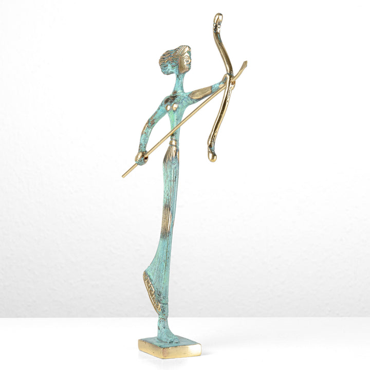 Estatua de Artemisa — Diosa griega de la caza con arco (Pequeña, Escultura de latón)