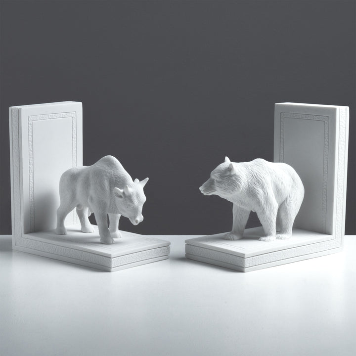 Sujetalibros Toro y Oso — Símbolos de Fuerza y Equilibrio