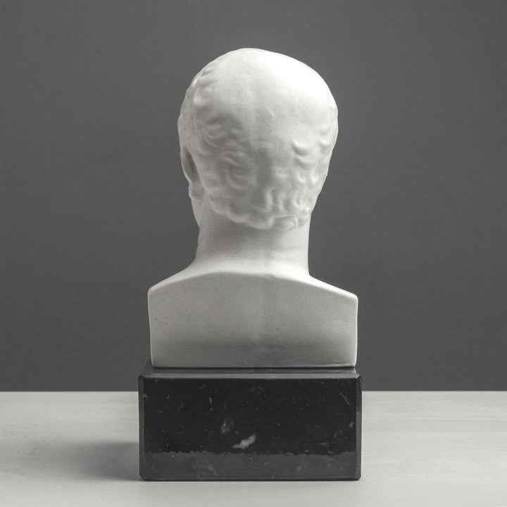 Busto de Cicerón sujetalibros con base de mármol negro