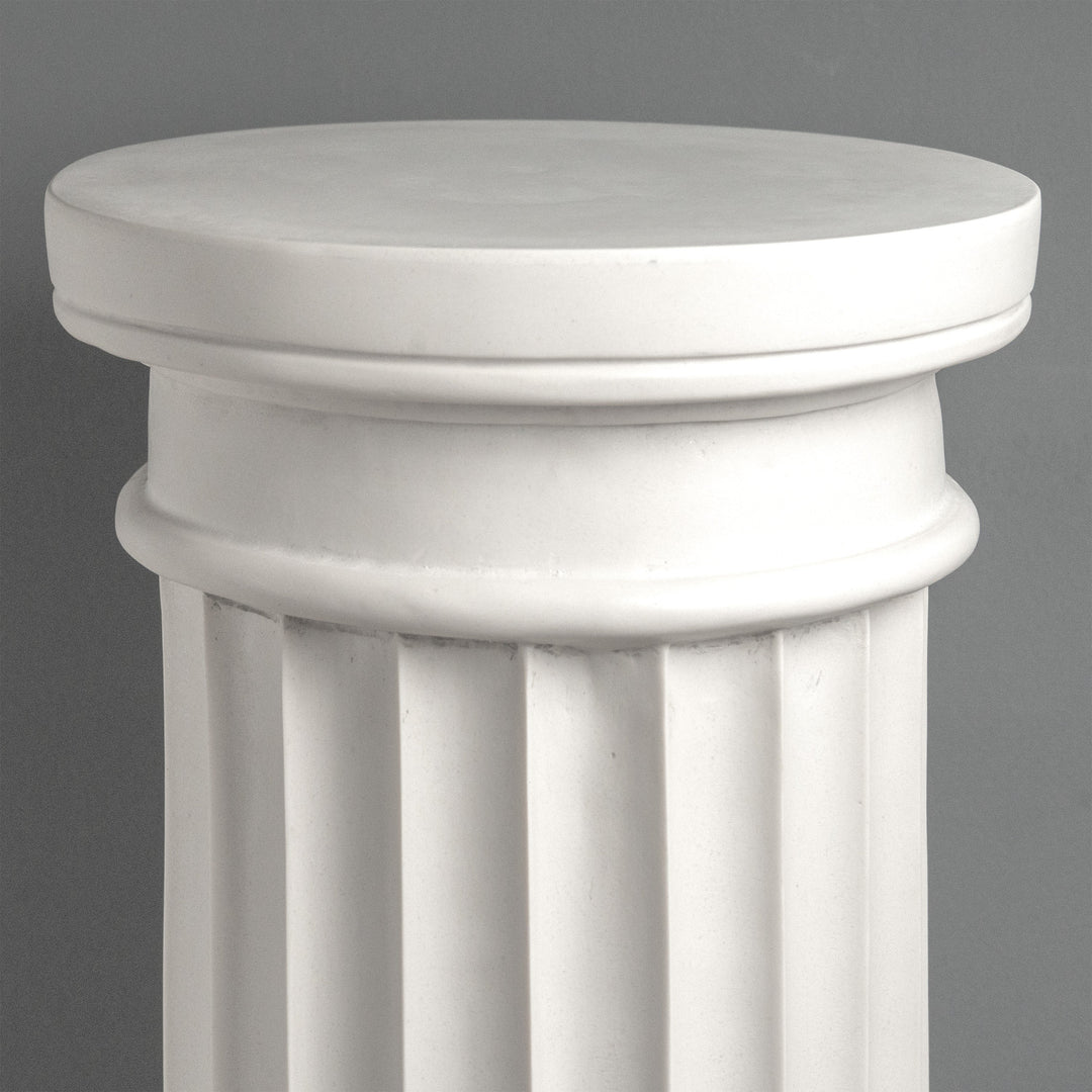 Columna estriada para busto – Pedestal decorativo clásico en blanco