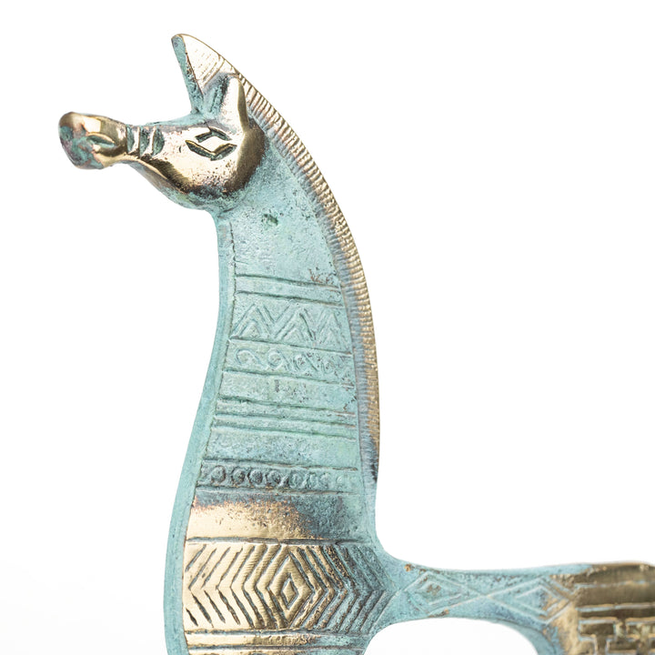Estatua de caballo geométrico griego — inspiración museo (Escultura de latón)
