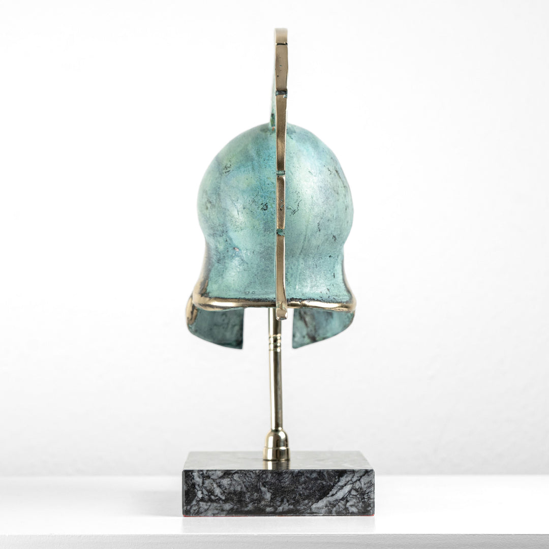 Estatua de casco hoplita griego (Escultura de latón)
