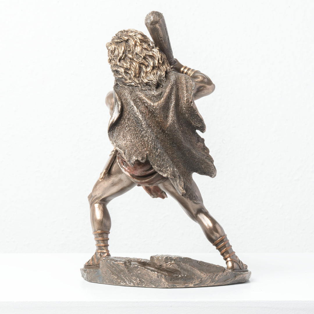 Estatua de Hércules con la Piel del León de Nemea y su Maza (Escultura de bronce frío)