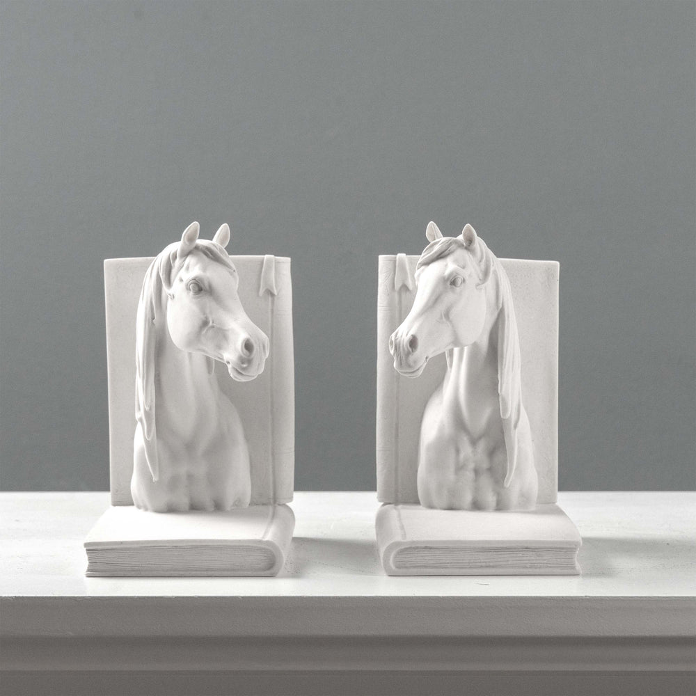 Sujetalibros con cabeza de caballo – Pareja de bustos ecuestres