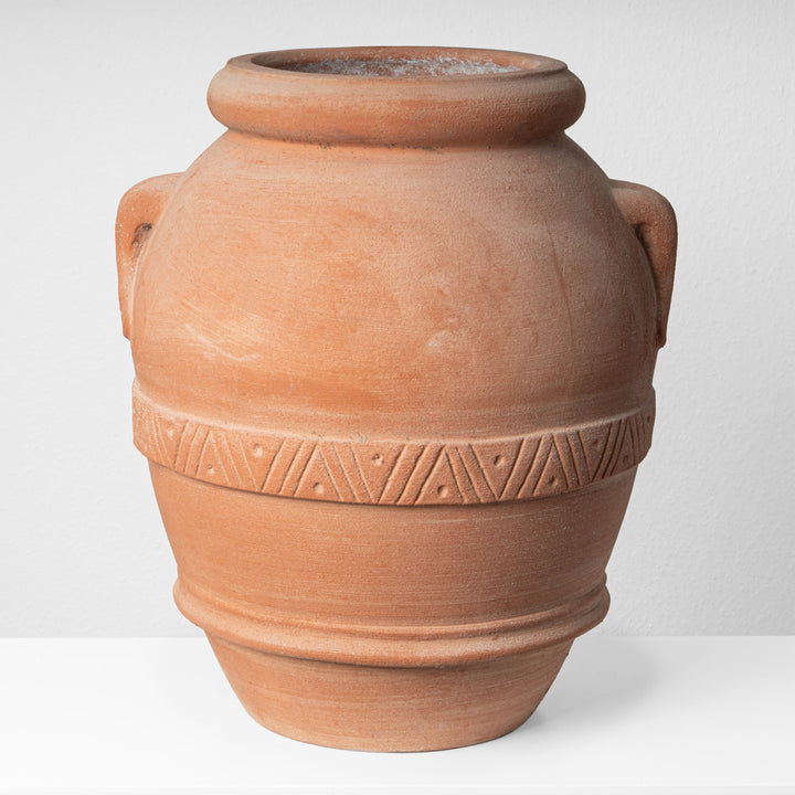 Jarra toscana clásica de terracota con asas