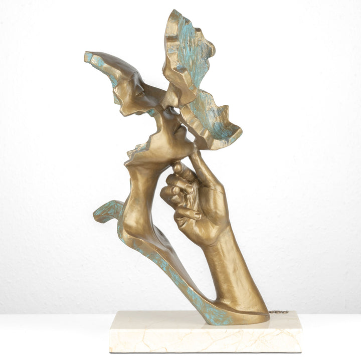 Escultura Amantes "Warmth" de Anglada sobre Base de Mármol