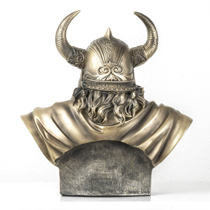 Busto de Odín — Padre de los dioses nórdicos (Estatua con acabado de bronce)