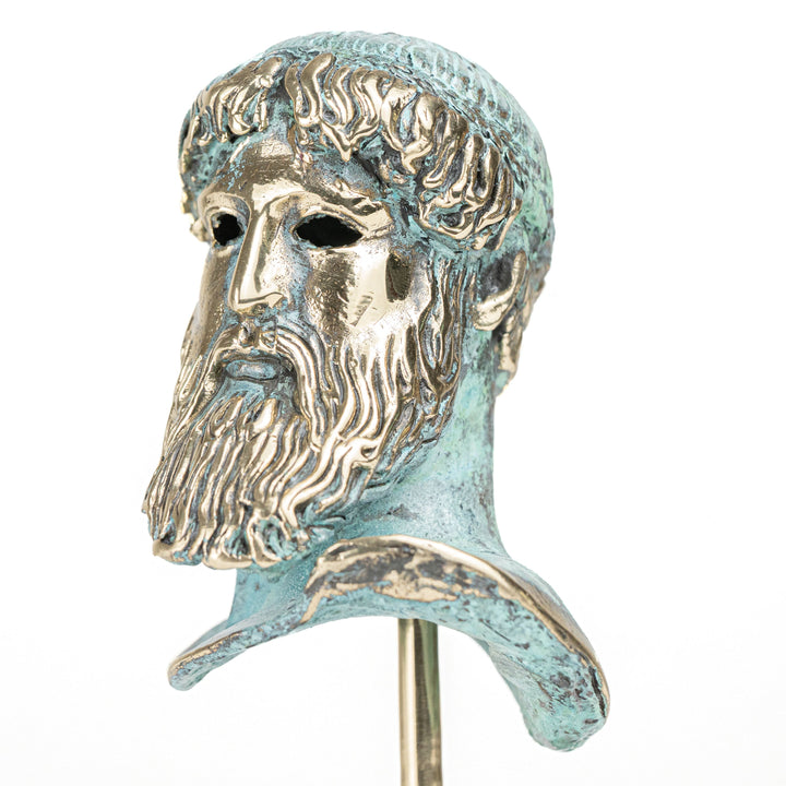 Estatua de busto de Poseidón — dios griego del mar (Escultura de latón)