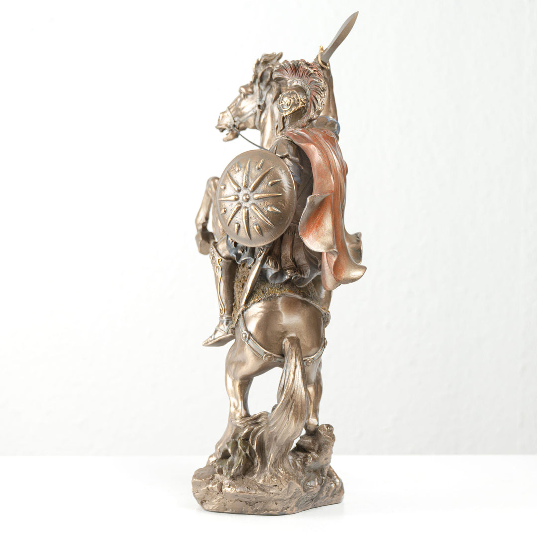 Estatua de Alejandro Magno a caballo (escultura de bronce moldeado en frío)