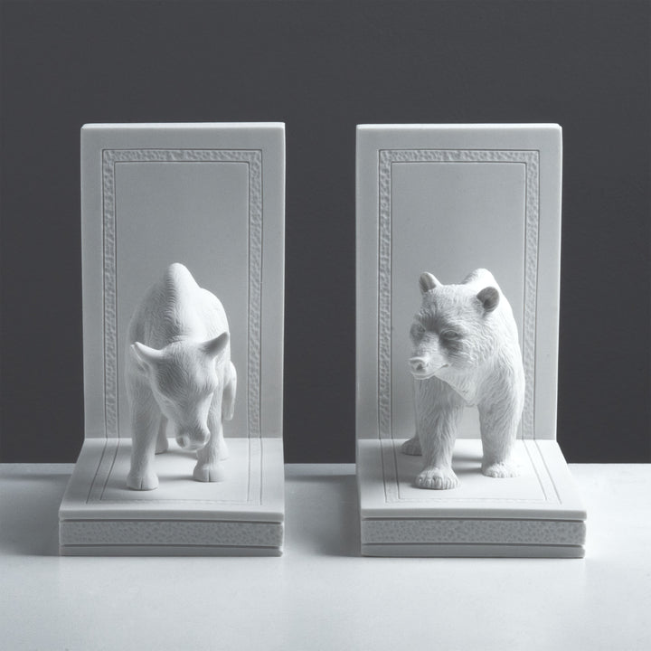 Sujetalibros Toro y Oso — Símbolos de Fuerza y Equilibrio